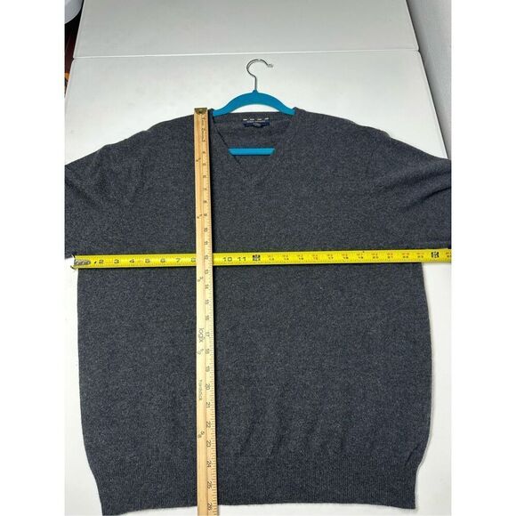 Club Room Luxury Cashmere Men's Charcoal Gray Vneck Sweater Pullover Size L - Picture 6 of 9